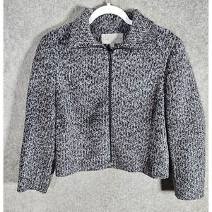 Earl Rutenberg Chenille Zip Front Jacket Womens Size M Gray Blue Purple USA Made